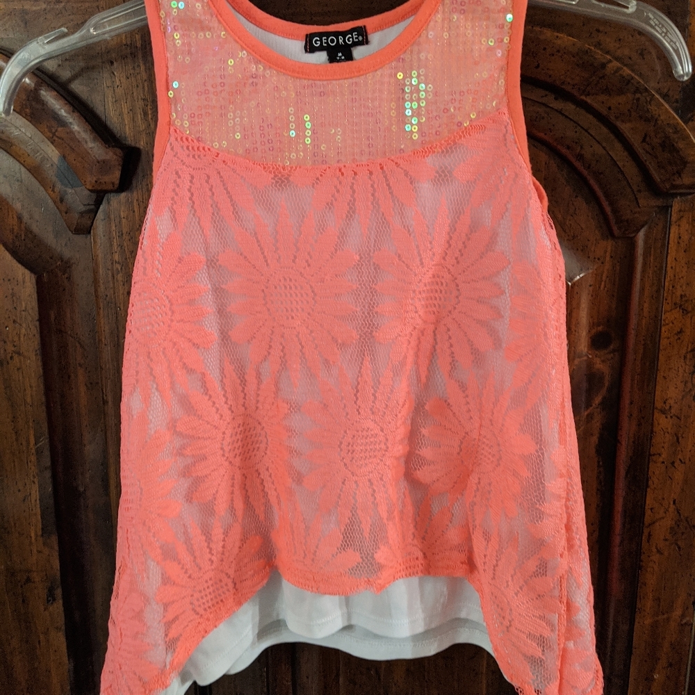 Girls coral tank top